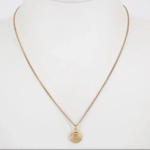 Dior Gold-Tone Circular Pendant Necklace - Picture 3 of 10